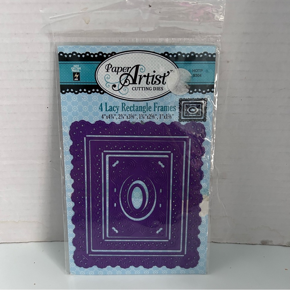 Hot Off The Press Paper Artist Cutting Die, 4 Lacy Rectangle Frames